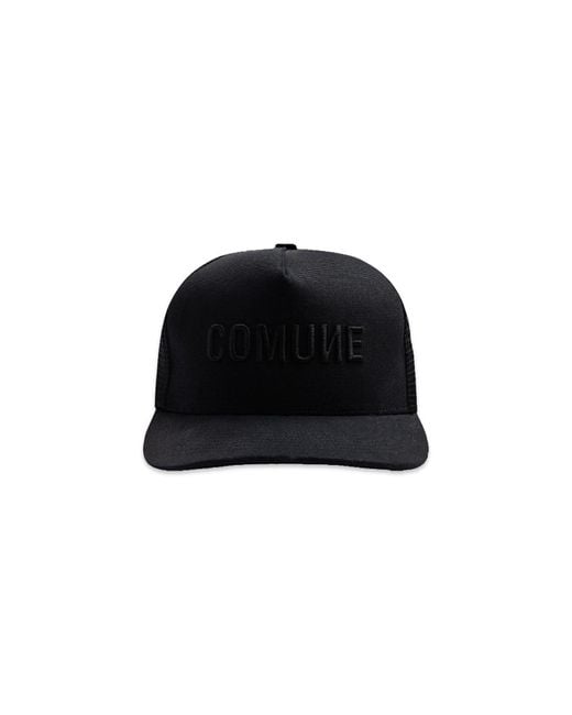 Comune Black Tonal Trucker Hat for men