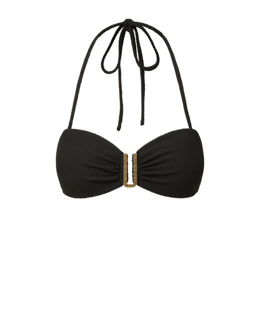 Change of Scenery Black Cindy Swim Top Texture