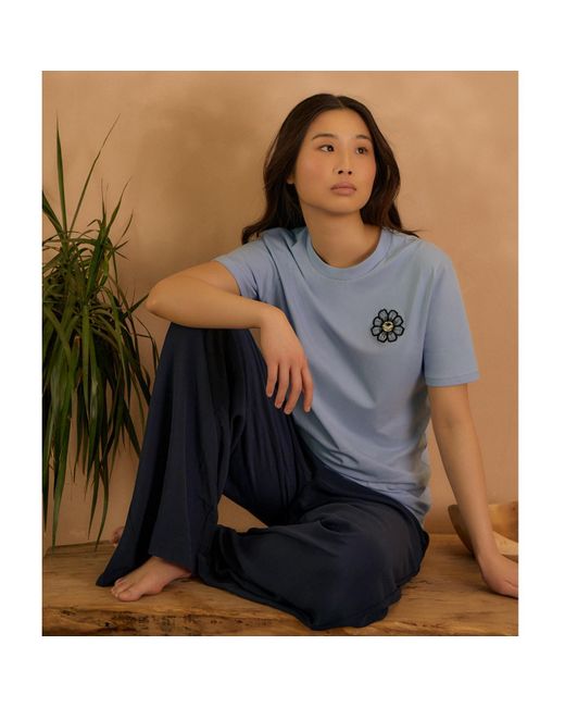 INGMARSON Blue Eyed Flower Upcycled Appliqué T-shirt