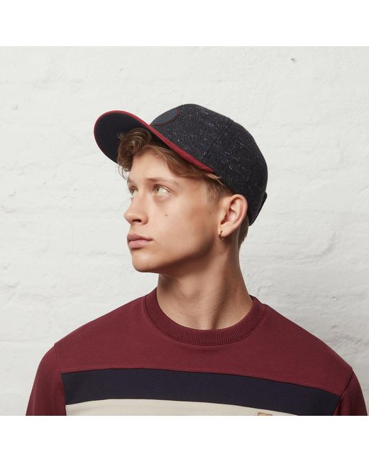 Dasmarca Hats Gray Johnny Burgundy Wool Baseball Cap for men