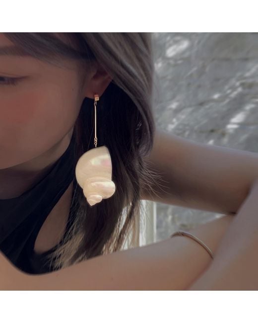 Ninemoo Metallic Moonlit Conch Earrings
