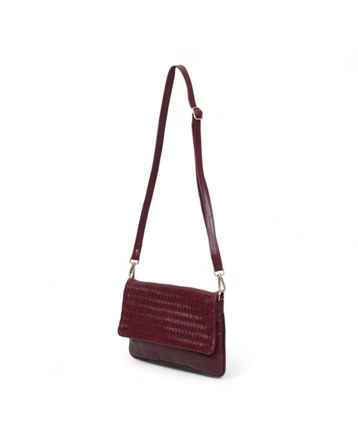 Hides Leather Co. Red Convertible Leather Clutch, Crossbody Iphone&Passport Bag
