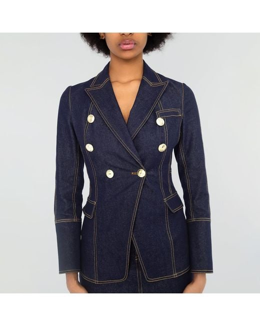 Maui X Lolita Blue Bronte Denim Corset Blazer