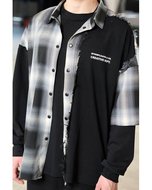 mysimplicated Black Fracture Oversized Shirt for men