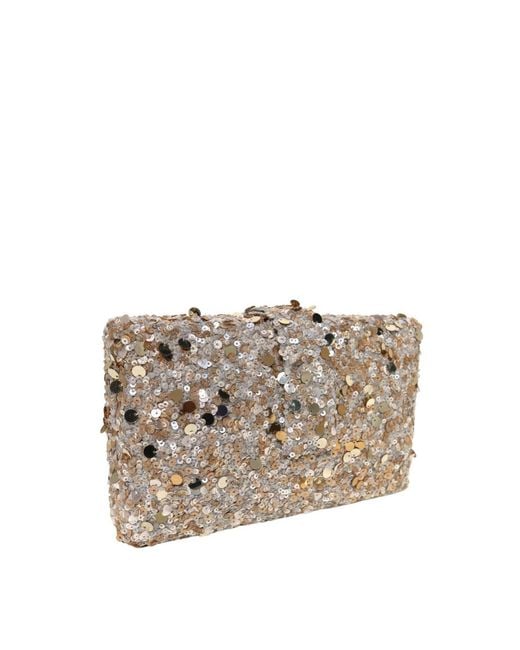 Simitri Metallic Champagne Kitsch Clutch