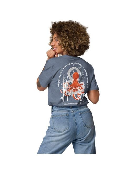 Anchor and Crew Blue Heather Octopus Another Good Day Organic Cotton T-Shirt
