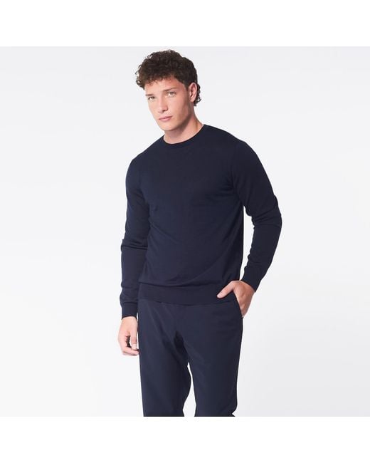 George Patrick Blue Midnight Crewneck Cashmere Sweater for men
