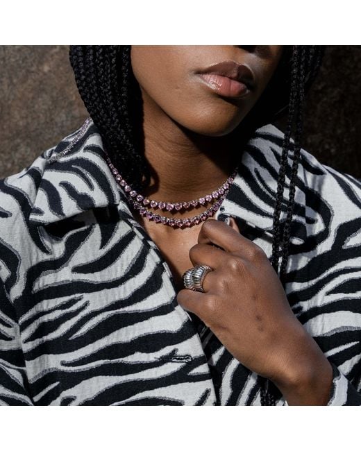 Zepplin the Label Metallic Aura Tennis Necklace