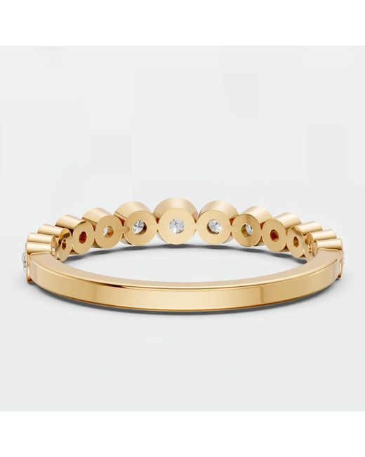 Aya Fine Jewelry Metallic Round Graduated Bezel Set Lab Diamond Eternity Anniversary Ring