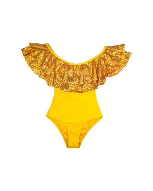 Julia Clancey Yellow Sunshine Rara Sequin Swim Suit