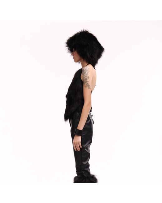 Serotoninn Black Faux Fur Hat
