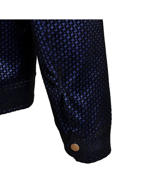 DAVID WEJ Blue Washington Aviator Jacquard Jacket for men