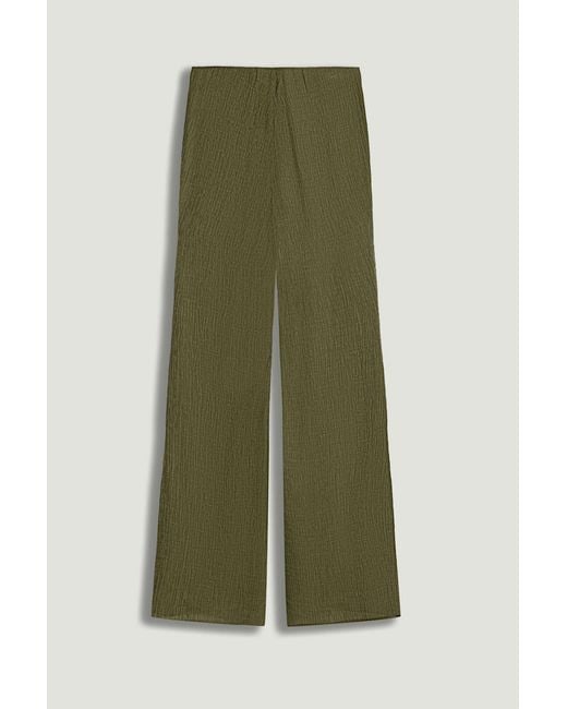 Nocturne Green Neutrals Flared High-Waist Pants