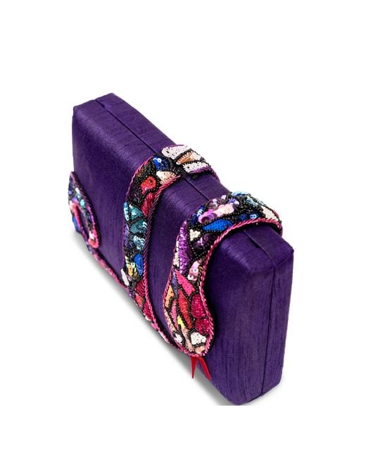 Simitri Purple Royal Kaa Clutch