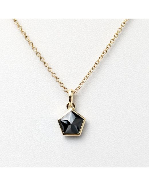 Rahul's Jewels Black 2.31 Carat Genuine Diamond Pentagon Shaped Sanctum Pendant
