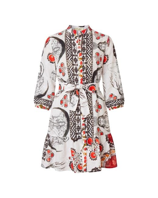 Casa Atelier by Ferdinando Fusco Red Kerala Frou Frou Shirt