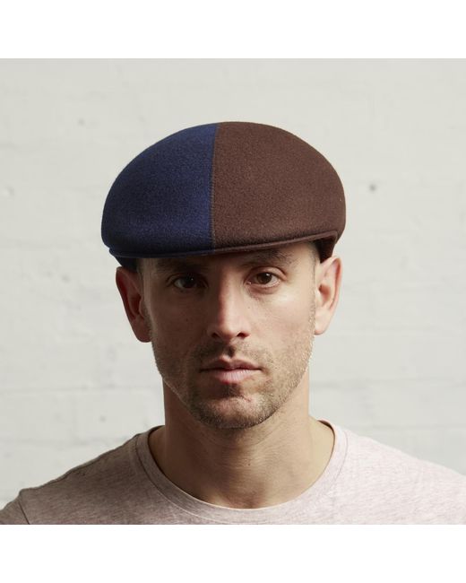 Dasmarca Hats Brown Presley Two Tone Blocked Felt Cap for men