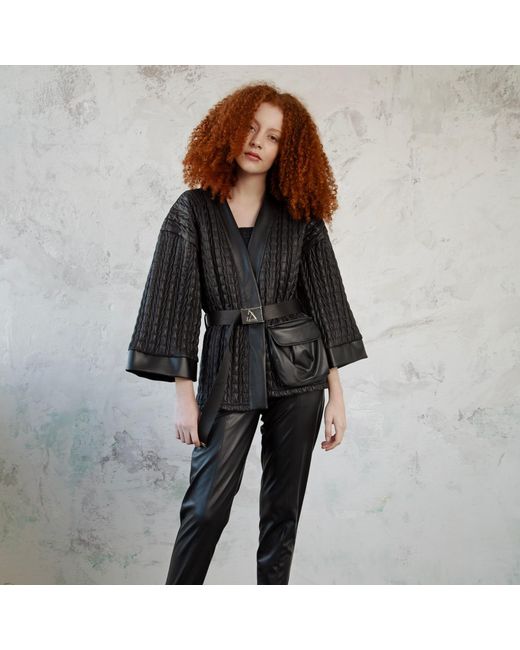Mirimalist Black Vega Puff Kimono Coat
