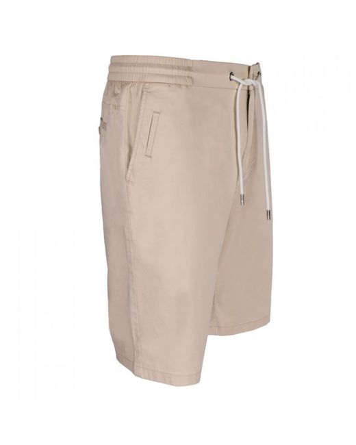 DAVID WEJ Natural Neutrals Plain Drawstring Shorts – Stone for men