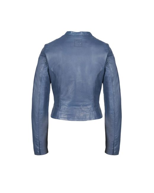 Freaky Nation Blue Leather Jacket Sparkling Whale