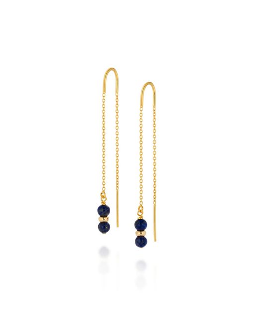 Nellou Jewellery Metallic Fall Birthstone Earrings September Lapis Plated Sterling