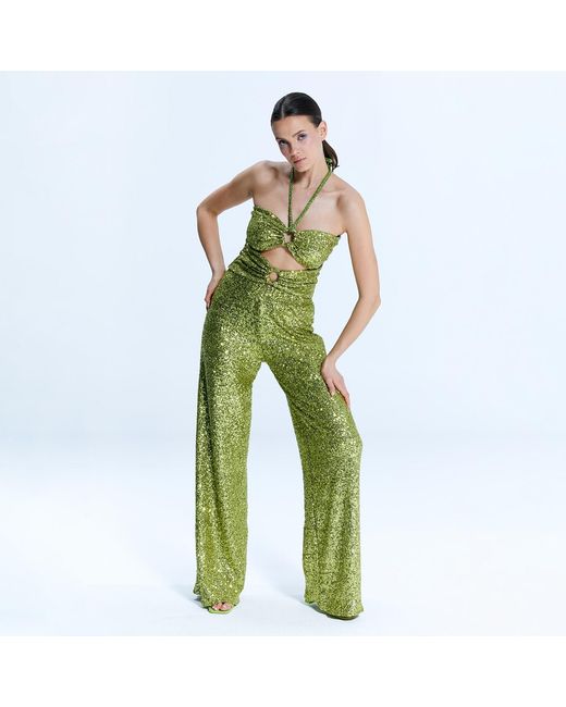 Nur Karaata Green Faena Top & Pant Set