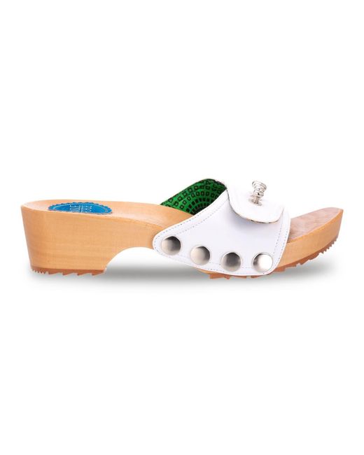 Nique Forde White Cotton Lucille Sandals