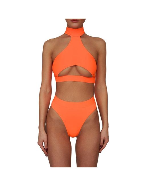Noire Swimwear Neon Orange Bahamas Top