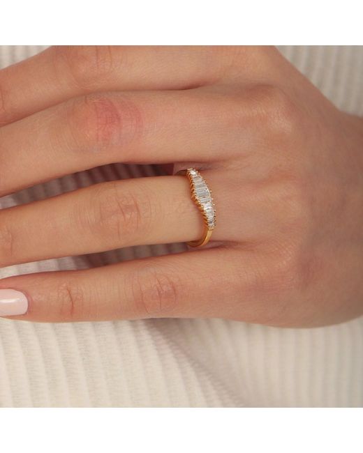 Esterah Metallic Radiant Baguette Ring