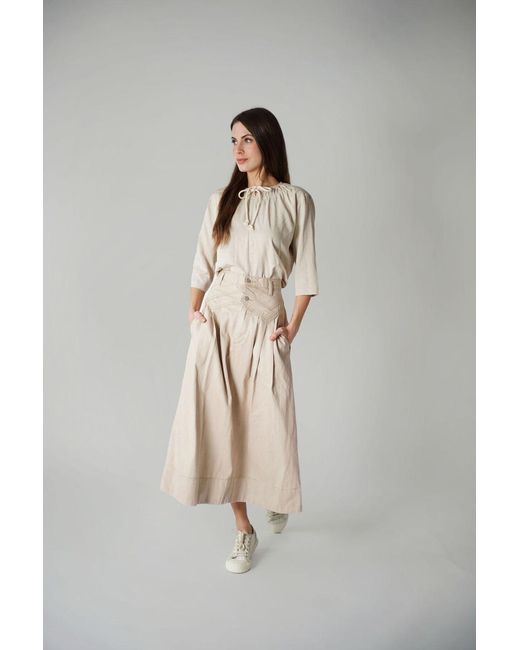Lou&Up (Formerly Loup Clothing) Natural Neutrals Sand Drawstring Top