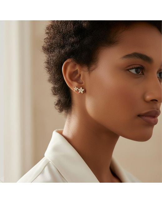 BLOOMTINE | Earth Angel HQ Metallic Eternal Bloom Vermeil Flower Stud Climbers