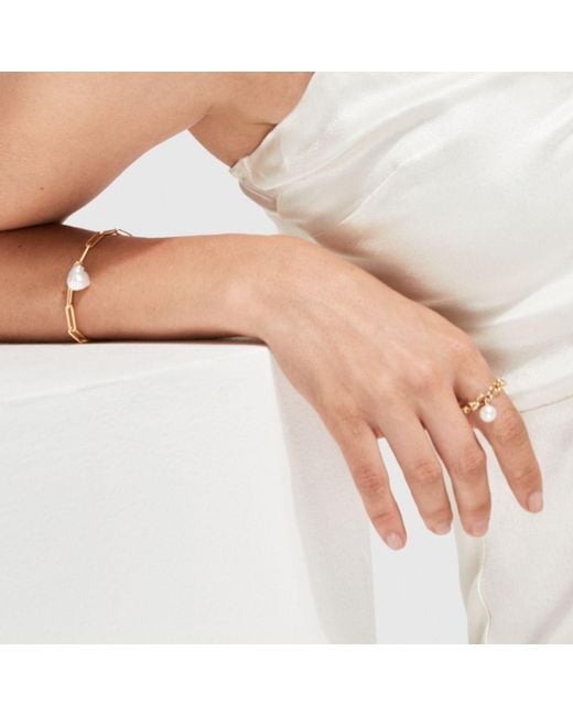 Ora Pearls Metallic Aetia Keshi Pearl Chain Bracelet