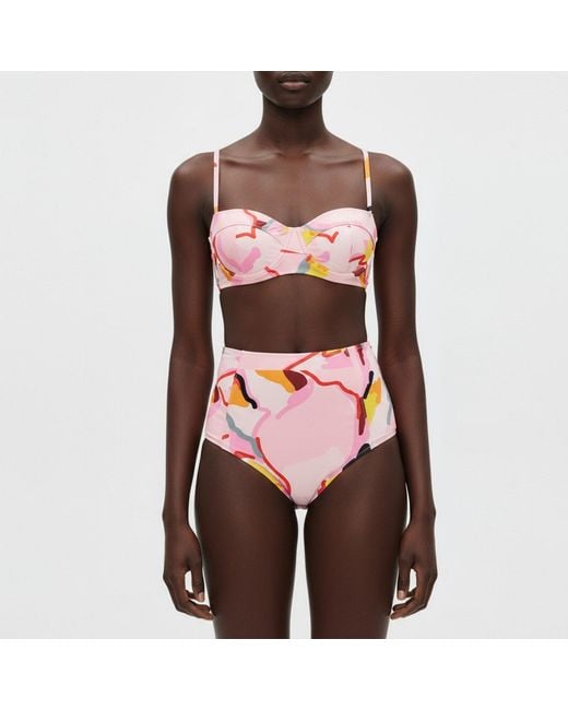 Jessie Zhao New York Pink Aurora Bloom Underwire Bikini Top