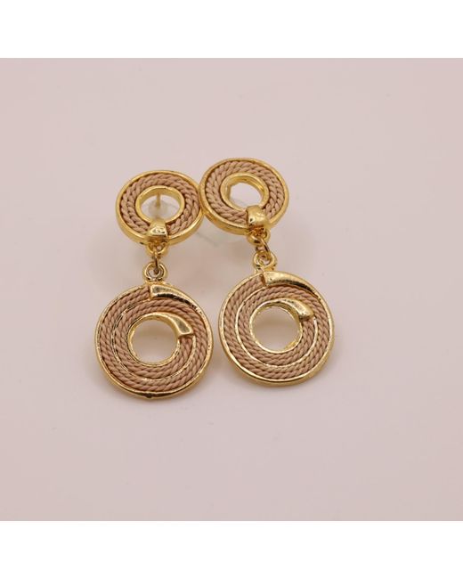 Nart Nature Making Art Metallic Neutrals The Double Round Buriti Natural Fiber Earrings