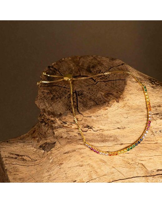 Shaded the Label Metallic Sorcha Diamond Adjustable Tennis Bracelet