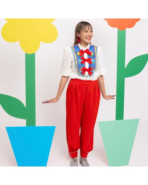 Monika Branagan White Tuxe Deluxe Folk Shirt