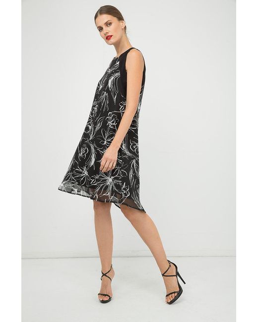 Conquista Black Summer A Line Chiffon Dress