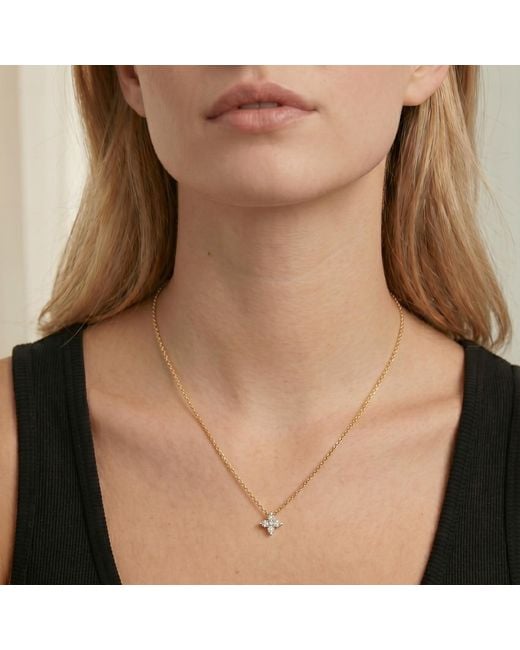 Uchi and Soto Metallic Kinmokusei Floral Pendant Necklace