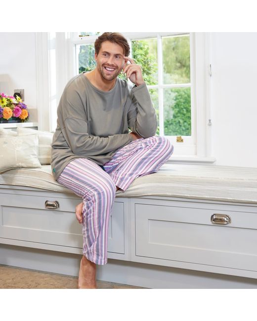 Lounge Purple Organic Brushed Cotton Loungewear Trousers-Pants, And for men