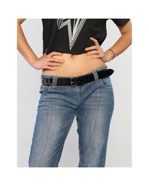 Stuart Trevor Black S'X D'Ugs & Rock N Roll Studded Leather Thin Belt