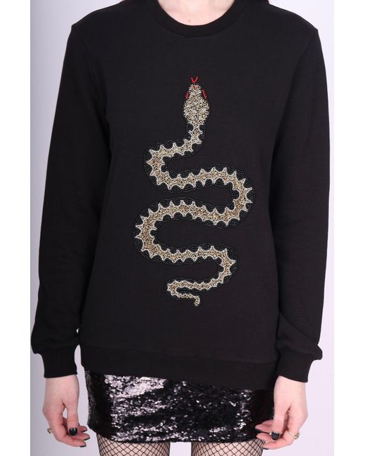Any Old Iron Black Beaded Snake Sweatshirt for men