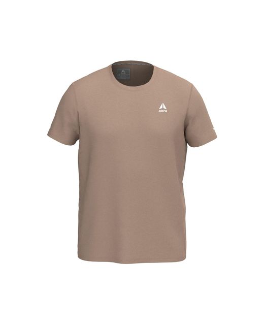 Aora Athletics Brown Ultra-Light Eco-Friendly Mesh Tee For – Lightweight Breathable Quick-Dry Sustainable Athletic Top for men