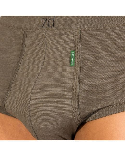 Zd - Zero Defects Gray Saturno Fly Front Brief – Natural Comfort Soy Fiber for men