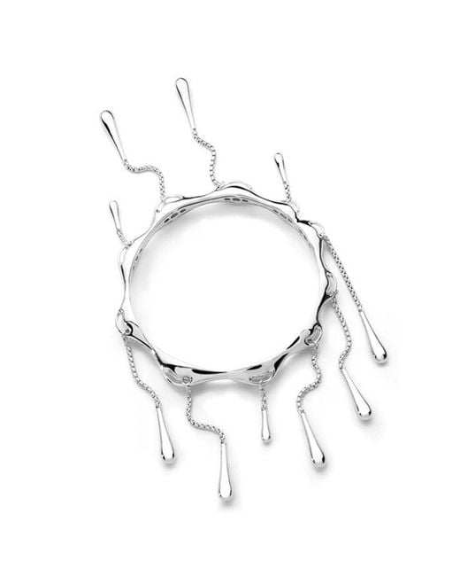 Lucy Quartermaine Metallic Sterling Drop Bangle