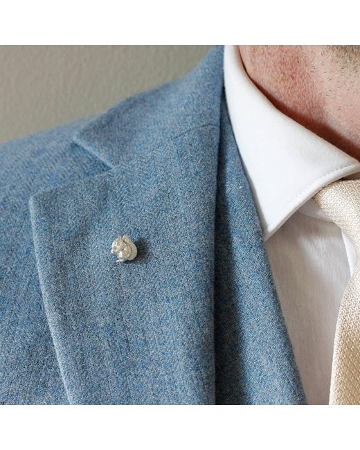 Lee Renee Gray Baby Squirrel Lapel Pin for men