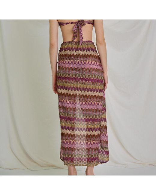 Aulala Paris Brown Nocturnal Sky Broderie Beach Sarong