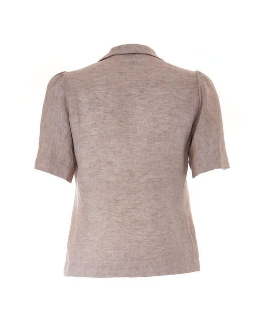 Sofia Tsereteli Brown Linen Shirt