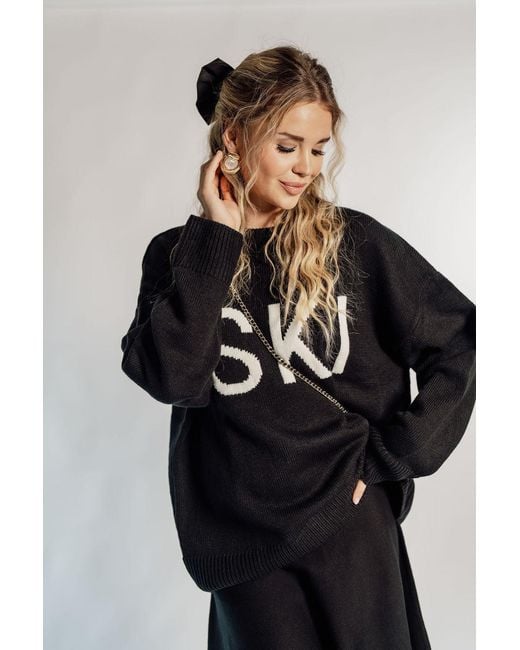 Rave on Trend Blue Knit Crew