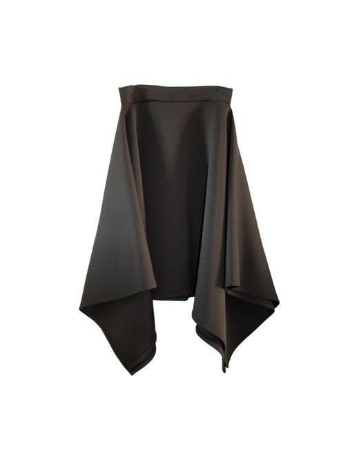 Laura Daili Black Sharp Midi Skirt