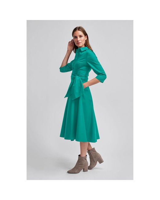 Marianna Dri Jade Shirt Dress With Tie Belt in Green | Lyst